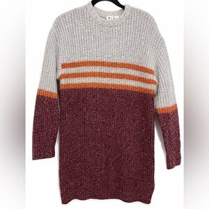 Roxy Gray and Burgundy Sweater with Orange Stripes (BIN2)